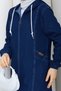 Women's Zipper Closure Skirt with Patches Denim Cap - 8