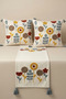 Star Punch Embroidered Floral Pattern Throw Pillow Runner Set 2 Square Pillows 1 Runner Boho Decorative Living Room Set - 6