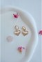 Heart Charm Hoop Earrings – Minimal Sparkling Zircon Stone Gold (1 Pair) - 4