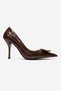 Dexen Brown Print Metal Buckle Women's Thin Heeled Shoes - 4
