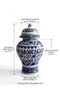 Royal Ceramic Vase (Ginger Jar) with Classic Blue and White Patterns and Lid for Luxury Home Decor - 2
