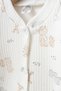 Baby Little Bear&Elephant 3-6-9 Months Cotton Cuffless Jumpsuit Newborn Hospital Release Baby Clothing Yk191678 - 2