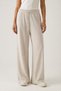 Women's Cream Waist Lace-Up Pocketed Comfortable Fit Oysho Fabric Sweatpants Trousers