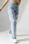 High Waist Ripped Detailed Mom Jean - 2