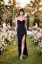 Women's Black Backless Slit Long Formal Dress - 5