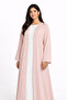 Blush Pink 3-Piece Abaya Set – Inner White Dress & Matching Scarf - 3