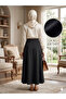 Women's Black Honeycomb Textured Lycra High Waist Flared Maxi Skirt - No Knee Line, No Visible Inside, Stretchy Fabric - 5