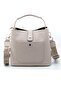 Women's Embossed Printed Vegan Shoulder Bag and Wallet Combination with Lock Detail - 4
