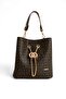 Women's Monogram Printed Original Just & Polo Hand and Shoulder Bag with Adjustable Strap 2120MH - 5