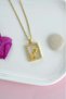 316L Steel Chain Gold Color Zircon Stone Framed Rose Necklace