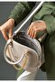 Women's Embossed Chain Embossed Patterned Cotton Woven Strap Vegan Shoulder Bag and Wallet - 5
