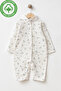 Gots Certified Fabric 100% Cotton Muslin Baby Girl Romper 3-6-9-12 Months Natural Breathable