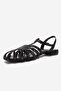 Lavina Black Satin Stone Women's Sandals - 6
