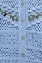 كارديجان محبوك مطرز من الأمام بأزرار - أزرق فاتح - 4
