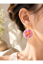 Miyamila Summer Collection Lightweight Stylish Design Pink Daisy Earrings - 2