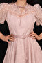 Balloon Sleeve Midi Lace Dress - Pudra - 2