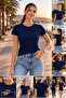 Zero Neck Short Sleeve Stretch Fabric Body - 2
