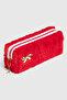 Plush Fabric Bowknot Detailed Pencil Case and Makeup Bag with Pearls - Aesthetic Soft Organizer