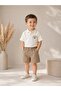 Polo Collar Embroidered Boys' Summer Set with Shorts - Comfortable Fit