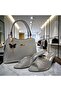 Women's Silvery Black Slipper Bag Set – Stone Patterned Heels, Stylish for Daily Events & Wedding Combinations - 2