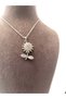 Sunflower Pendant with Crystal Stones and Rotating Head in Silver Color Steel