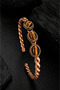 Three Rows of Tiger's Eye Stone Copper Bracelet for Women, Authentic Natural Stone, Handmade, Stylish Design - 7