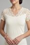 Women's Ecru Lace Detailed V-Neck Short Sleeve Blouse (4778) - 3
