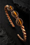 Three Rows of Tiger's Eye Stone Copper Bracelet for Women, Authentic Natural Stone, Handmade, Stylish Design - 3