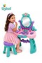Kids Princess Vanity Table Set with Mirror& Beauty Accessories – Pretend Play Makeup Dressing Table for Girls