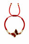 Butterfly Detailed Pink Rope Bracelet Adjustable Women's Bracelet - 2