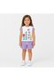 Girl's Floral Printed T-Shirt Shorts Set Lilac 2-5 Years Summer