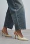 Elara Butter Yellow Matte Slingback V Vamp Line Pointed Toe Women's Heeled Shoes - 7
