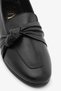 Black Genuine Leather Women's Ballerinas with Knot Detail - 3