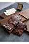 Khaki Leather Snake Print Long Portfolio Wallet with Phone Compartment & Snow White & Passport Holder Drc47