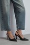 Elara Brown Matte Slingback V Vamp Line Pointed Toe Women's Heeled Shoes - 3