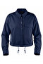 Women's Form-Fitting Snap Shirt with Adjustable Waist, Stylish Comfortable Cut, Navy Blue W201-K0304-02 - 8