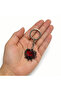 Gothic Heart Keychain Red Black Metal Unisex Accessory - 2