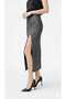 Leopard Patterned Slit Skirt with Elastic Waist in Lycra High Waist Midi Length Skirt - 4