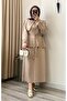 Lora Tensel Fabric Gold Detailed Skirt Suit - 5
