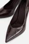Women's Brown Pointed Toe Croco Thin High Heel Shoes - 4