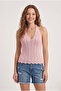 Women's Lace Look Openwork V-Neck Summer Sleeveless Blouse