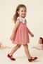 Baby Girl Girl Child Birthday Party Wedding Dress Short Sleeve Sleeveless Striped Collared Lined - 5