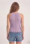 Women's Lace Look Openwork V-Neck Summer Sleeveless Blouse - 2