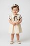 Baby Girl Birthday Party Wedding Dress Short Sleeve Lined Crown Ribbon Strawberry Collar - 2