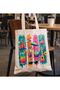 Colorful Tropical Summer Themed Printed Cloth Bag Beach Patterned Daily Stylish Tote Bag - 4