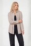 Women's Cotton Blend Terry Cotton Boyfriend Long Sleeve Basic Shirt Beige - 5