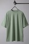 Men's Light Green Plain Basic Unprinted Oversize Casual Boyfriend T-Shirt - 3