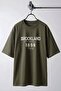 Men's 1898 Printed Khaki Oversize Casual T-Shirt - 4