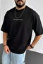 Men's dragon print black crew neck oversized t-shirt - 2