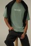 Men's Spectacular Light Green Oversize Casual Boyfriend T-Shirt - 2